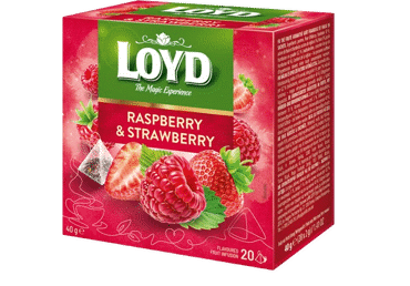 Vaisinė arbata LOYD, aviečių ir braškių skonio, 40 g - 2