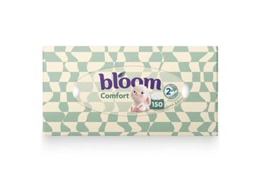 Kosmetinės servetėlės BLOOM COMFORT, 2 sluoksn., 150 vnt., 150 vnt.