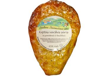 Keptas varškės sūris S. JASINEVIČIAUS,  su pomid., bazil., 25%, 1 kg