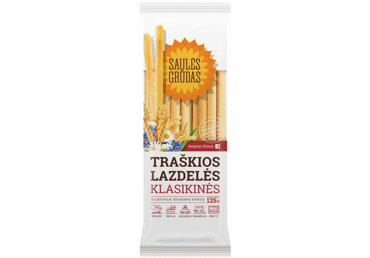 Traškios KLASIKINĖS lazdelės SAULĖS GRŪDAS, 125 g