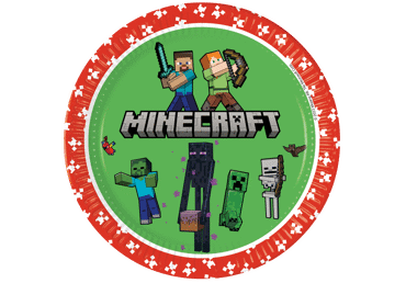 Popierinės lėkštės MINECRAFT, 23 cm, 8 vnt.
