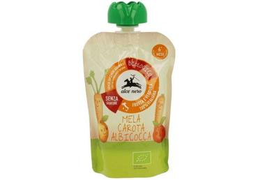 Ekol. obuolių, morkų, abrikosų tyrelė ALCE NERO (nuo 6 mėn.), 100 g