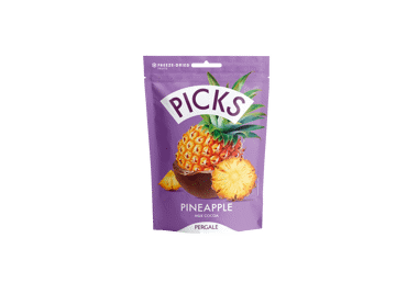 Liof. ananas. saldainiai su pien. šokolado gl. PICKS, 90 g