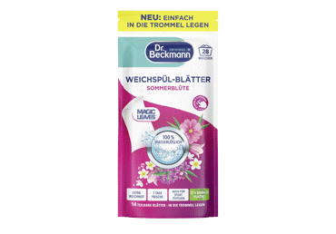 Minkštinamosios skalbinių servetėlės DR.BECKMANN Magic Leaves Fabric Softener Sheets Summer Blossom, 14 vnt.