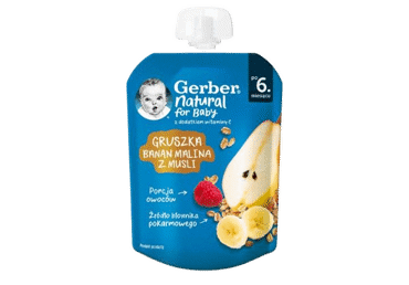 Kriauš.ban.aviečių tyrelė GERBER;80g,6+, 80 g