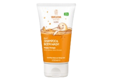 Kūno prausiklis-šampūnas WELEDA KIDS 2 IN 1 (apelsinų kv.), 150 ml