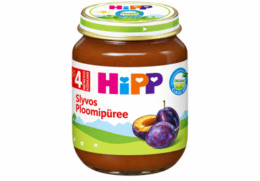 Ekologiška slyvų tyrelė HIPP, nuo 4 mėn., 125 g