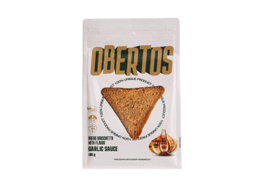 Duonos skrebučiai OBERTOS, česnakų skonio, 100 g