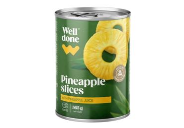 Ananasų griež. Sirupe, WELL DONE, 565 g,