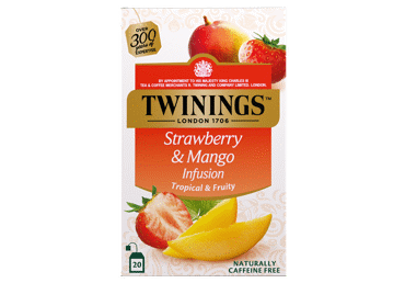 Vaisinė arbata TWININGS su braškių ir mangų gabaliukais, 40 g - 1