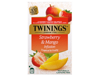 Vaisinė arbata TWININGS su braškių ir mangų gabaliukais, 40 g