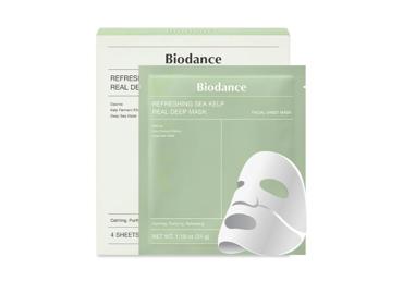 Lakštinė kaukė Refreshing Sea Kelp Real Deep Mask BIODANCE, 4 vnt. - 2
