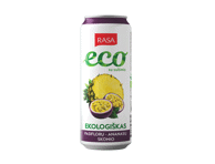Ekologiškas pasiflorų ir ananasų skonio gazuotas gaivusis gėrimas su sultimis 0,5l skard. LT-EKO-001