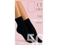 Moteriškos kojinės ORI LUNA 50 , nero/ red spots