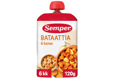 Patiekalas su vištiena ir saldžiomis bulvėmis SEMPER RTE nuo 6 mėn., 120g
