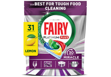Automatinių indaplovių kapsulės FAIRY Platinum+ Lemon Miracle, 31vnt
