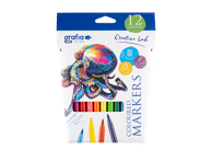 Flomasteriai GRAFIA PLUS, 12 vnt.