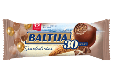 Šokoladiniai ledai BALTIJA su vaflių gabaliukais, 81 g - 2