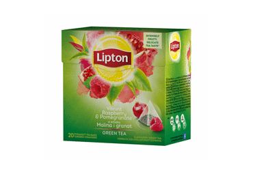 Žalioji aromatizuota arbata LIPTON su avietėmis ir granatais, 28 g