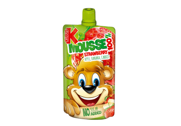 Obuolių, bananų, braškių ir morkų tyrelė KUBUŠ, 100 g