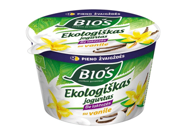 Ekologiškas jogurtas su vanile be laktozės BIOS, 3,1 % rieb., 200 g