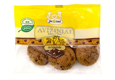 Avižiniai sausainiai JAVINĖ su šokoladu, 0.18 kg Avižiniai sausainiai JAVINĖ su šokoladu, 0.18 kg