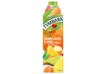 Įvairių vaisių ir morkų sulčių gėrimas TYMBARK, (20 %), 1 l