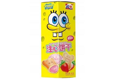  Sausainiai SPONGEBOB, širdelės formos, braškių skonio, 42 g