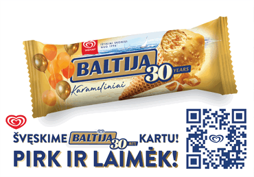 Valgomieji grietininiai ledai BALTIJA, karamelės skonio, 83 g