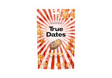 Džiovintos datulės TRUE DATES, karamel. spragėsių sk., 100 g