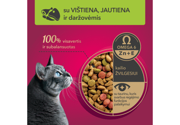 My Love visavertis  sausas pašaras suaugusioms katėms su vištiena, jautiena ir daržovėmis, 300 g - 2