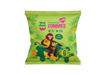Guminukai WELL DONE su vitaminais, vaisių skonio, 300 g