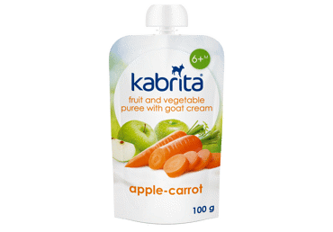 Tyrelė KABRITA su ožkų pienu,obuol. ir mork.,nuo 6 mėn.,100g, 100 g