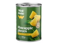 Ananasų gab. sirupe, WELL DONE, 565 g