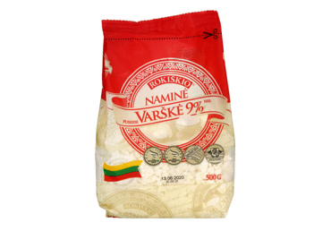 Pusriebė Rokiškio NAMINĖ varškė, 9% rieb., 500 g