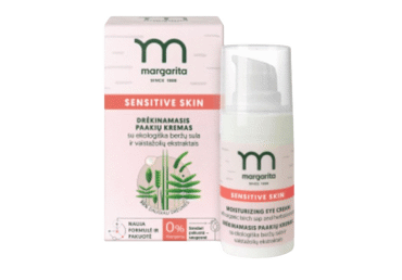 MARGARITA SENSITIVE SKIN drėkinamasis paakių kremas su beržų sula ir vaistažolių ekstraktais 15 ml