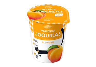 Jogurtas su persikais VILKYŠKIŲ, 3,6 % rieb., 350 g