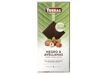 Juodasis šokoladas STEVIA su riešutais ir saldikliais, 0.13 kg