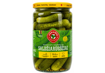 KĖDAINIŲ KONSERVŲ SALDŽIARŪGŠČIAI marinuoti agurkėliai, 680 g