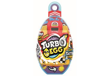 Kramtomieji saldainiai JOHNY BEE TURBO EGG su žaislu, 10 g - 2