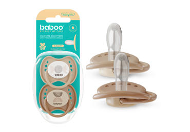 Silikon. simetr.čiulptukas BABOO CALMY AU NATURALE (0+ mėn.), 2 vnt.