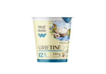 Grietinė WELL DONE, 12 % rieb., 330 g - 2