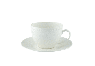 Puod. su lėkšt. AURORA White Beads, 280ml