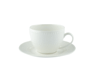 Puod. su lėkšt. AURORA White Beads, 280 ml