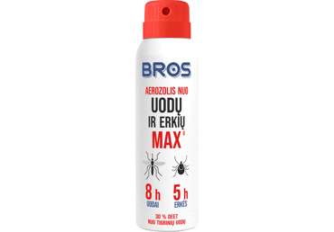 BROS Aerozolis nuo uodų ir erkių MAX, 90 ml