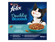 Sausas kačių pašaras FELIX Doubly Delicious su lašiša ir vandenyno žuvimi, 800 g