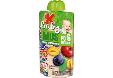 Obuolių ir slyvų tyrelė su vitaminu C nuo 6 mėn. , Kubuš baby, 120g