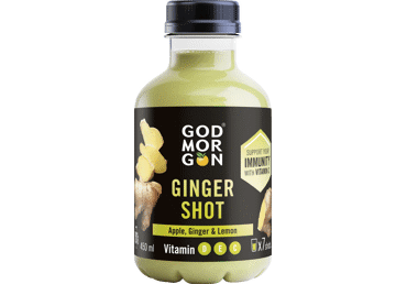 Įvairių vaisių ir imbierų sultys su vitaminais GOD MORGON GINGER SHOT, 450 ml