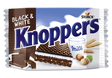 Vaflinis batonėlis KNOPPERS BLACK & WHITE, 25 g