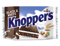 Vaflinis batonėlis KNOPPERS BLACK & WHITE, 25 g